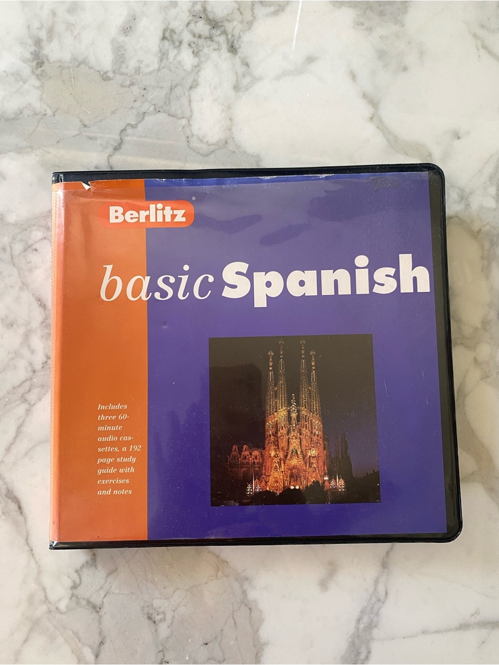 Berlitz Basic Spanish Audio Cassette Tape Set Course Book Vintage 1996 3 Tapes